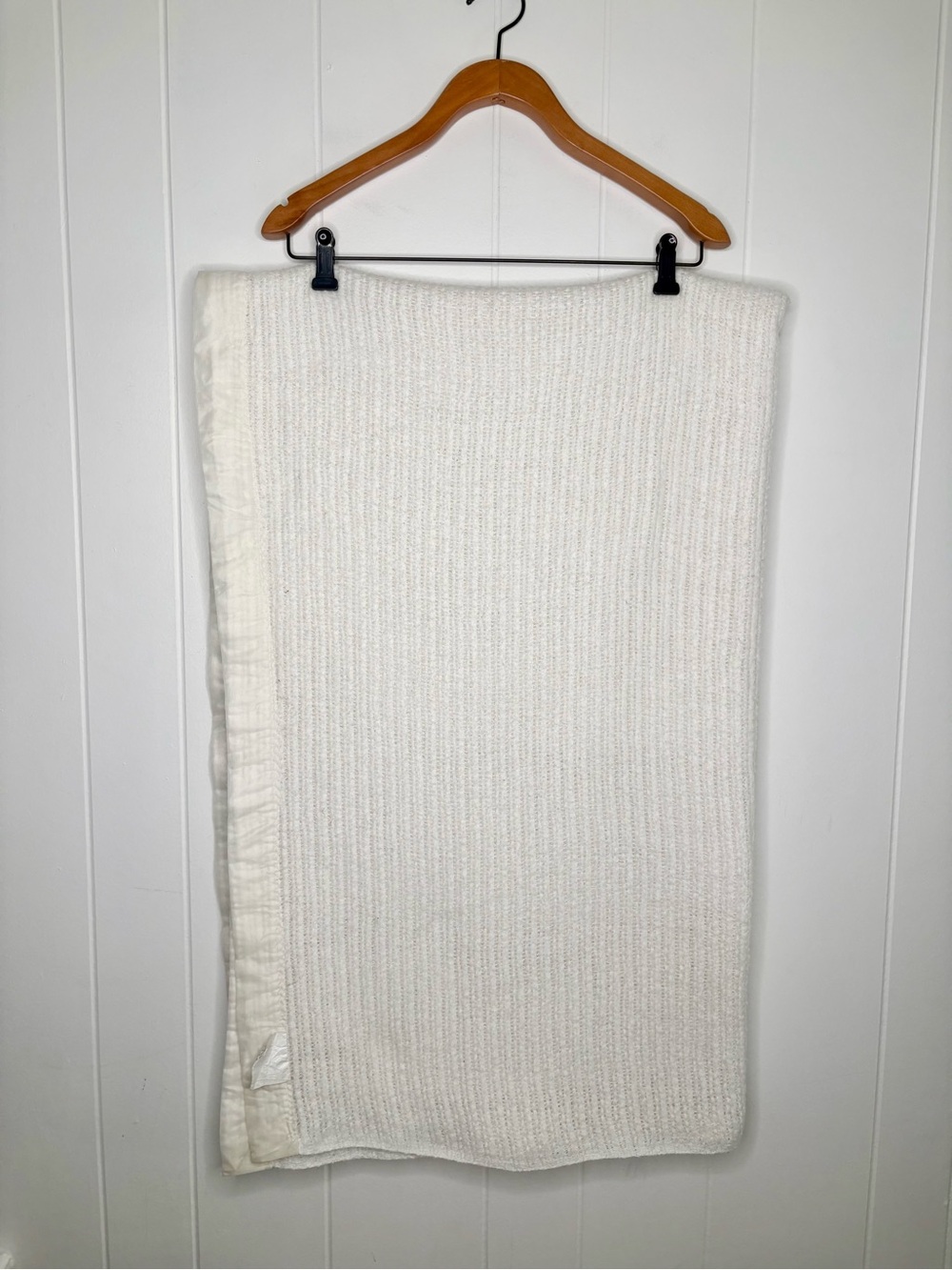 Chatham Vintage Edmond Waffle Knit Blanket White Satin Trim Baby Crib Blanket